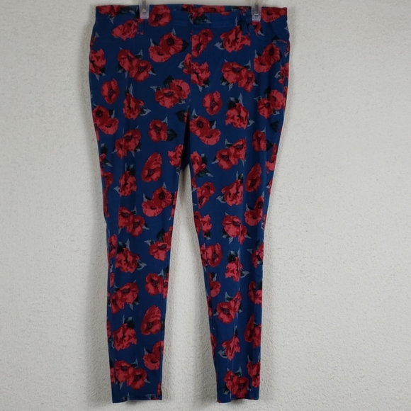 Faded Glory Pants - Blue Flower size 2X jeggings